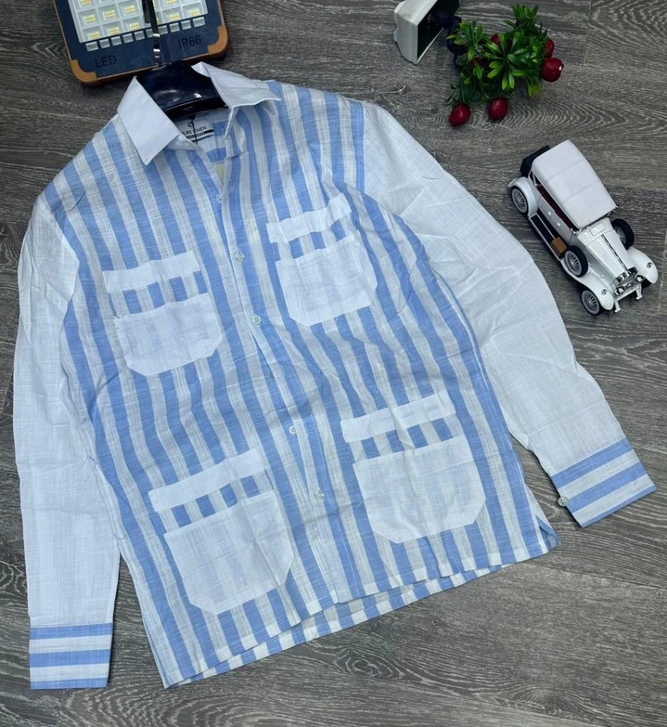 Chemise blue whrite
