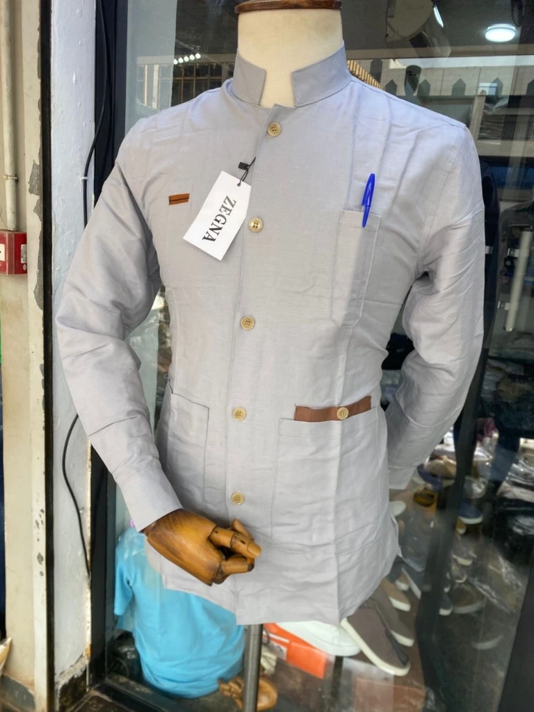 Chemise grise Zegna design premium