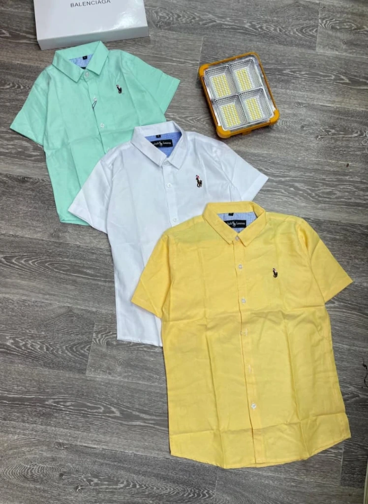 Chemisete polo green, white and yellow